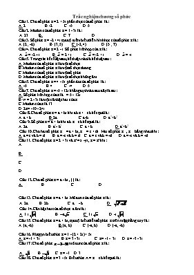 Trắc nghiệm chương số phức